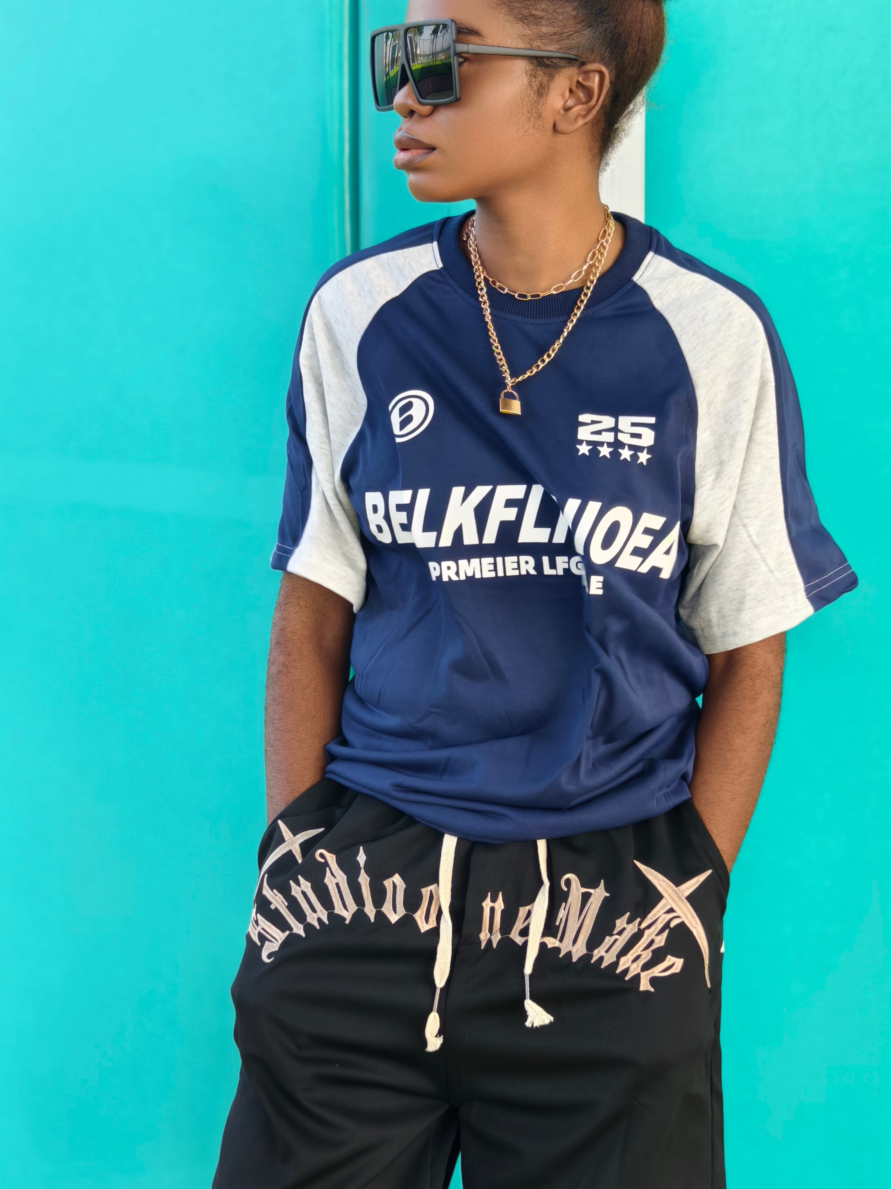 OHFRU Two-color Patchwork Inserted Short Sleeve